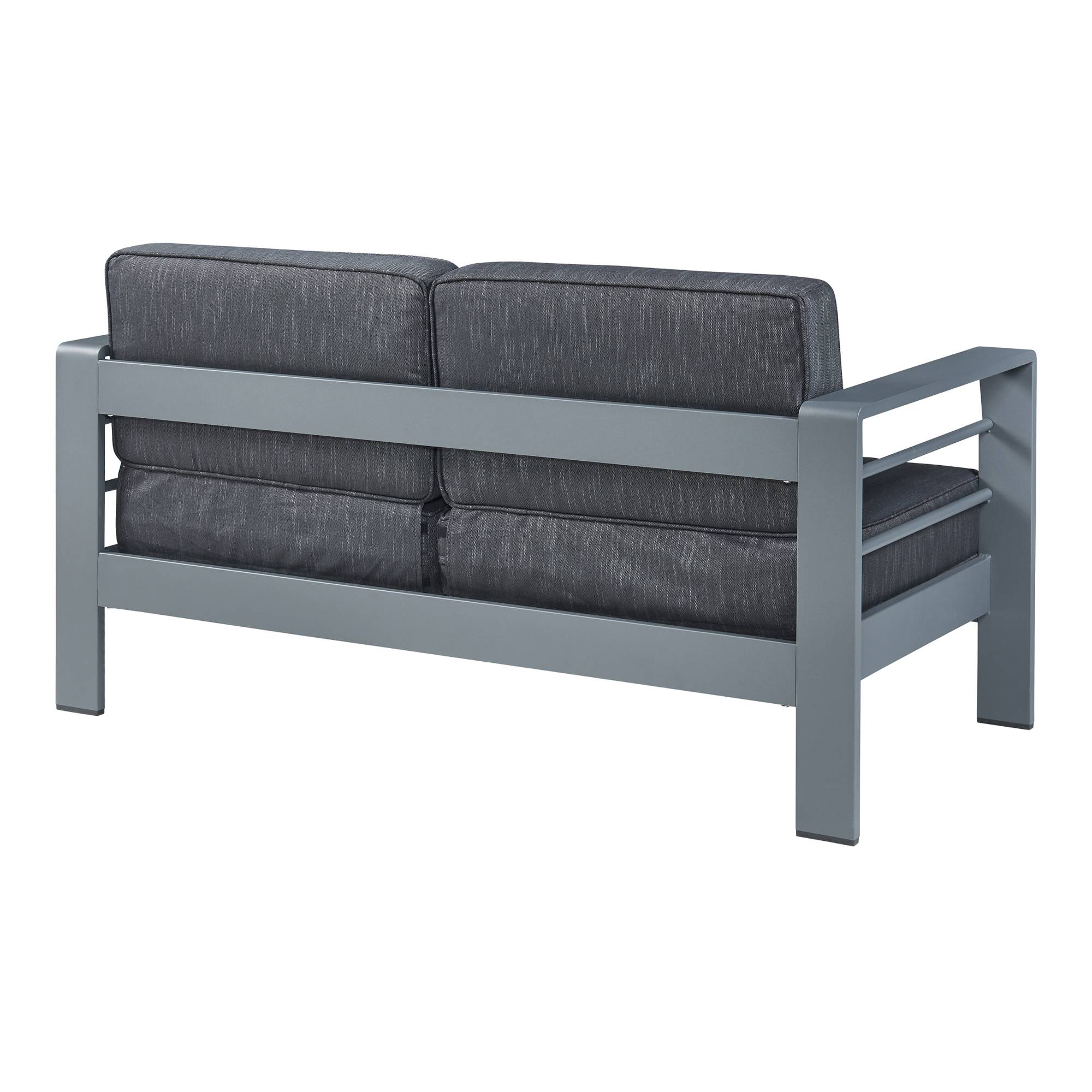 Casa.Pro - Canapé de jardin 2 places Avise 144 x 70 x 62 cm anthracite gris foncé casa.pro - Imagen 5