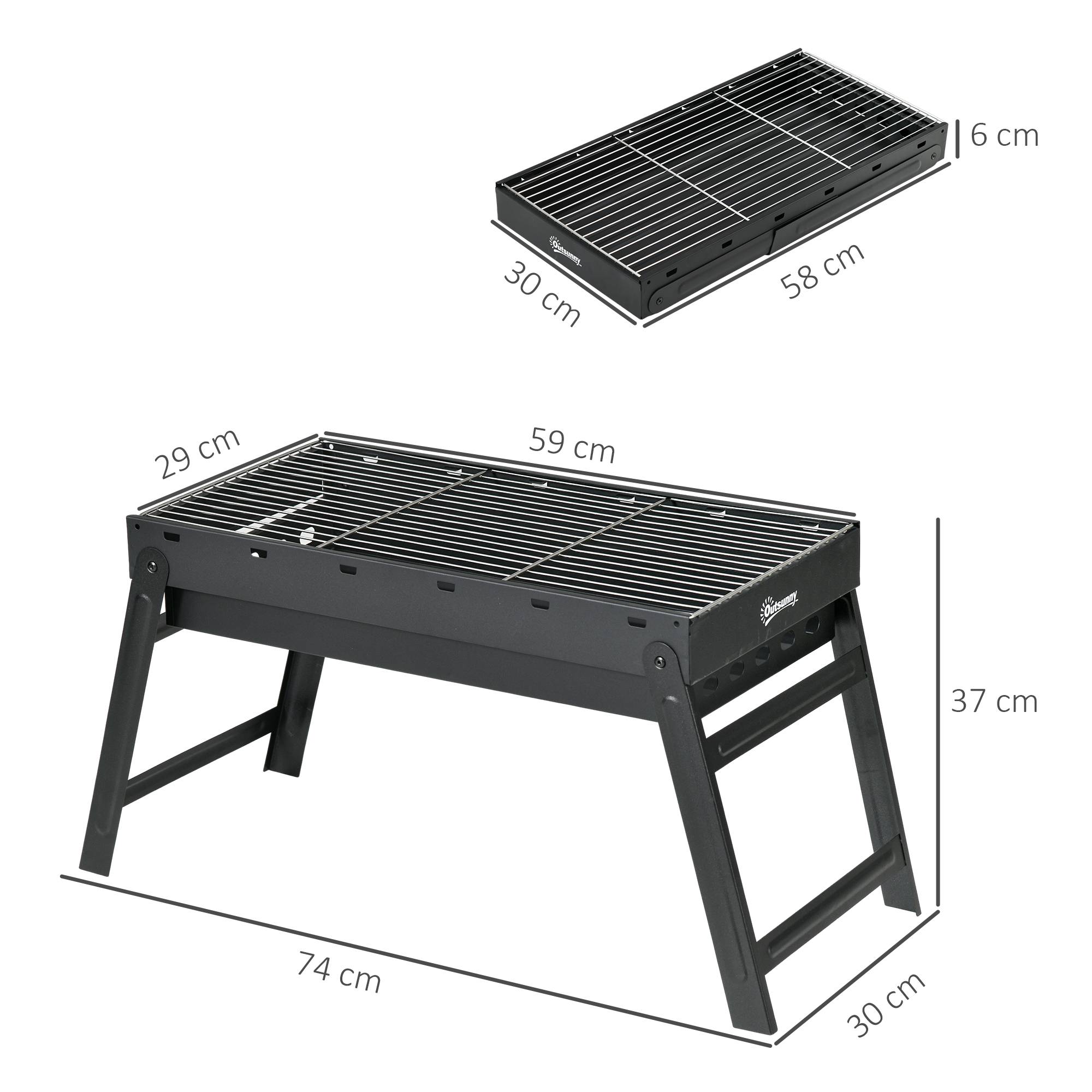 Charbon Portable extérieur Grill pour le camping avec sac de transport – Petite table de fumée