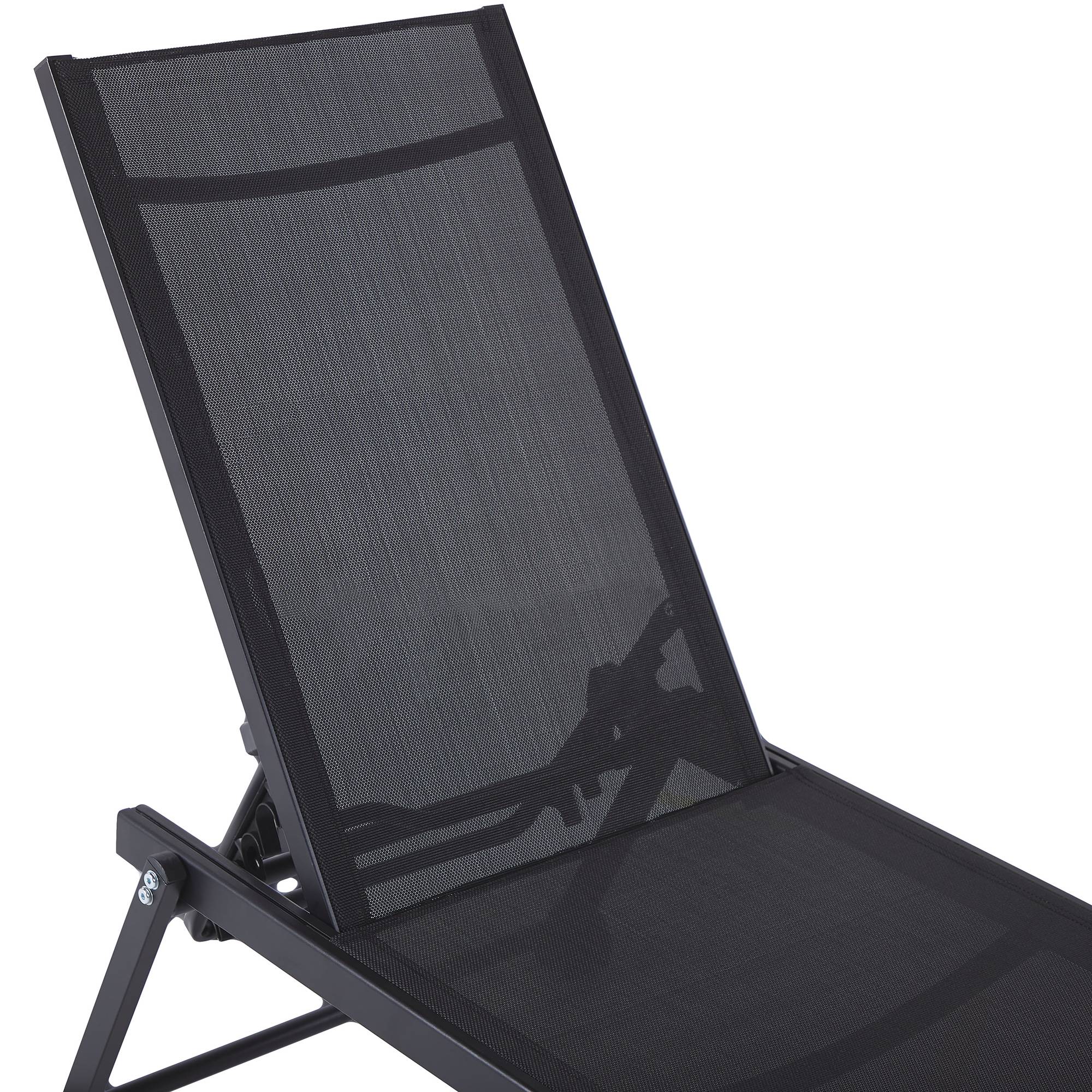 Beliani - Chaise longue Aluminium Noir PORTOFINO - Beliani - Imagen 4