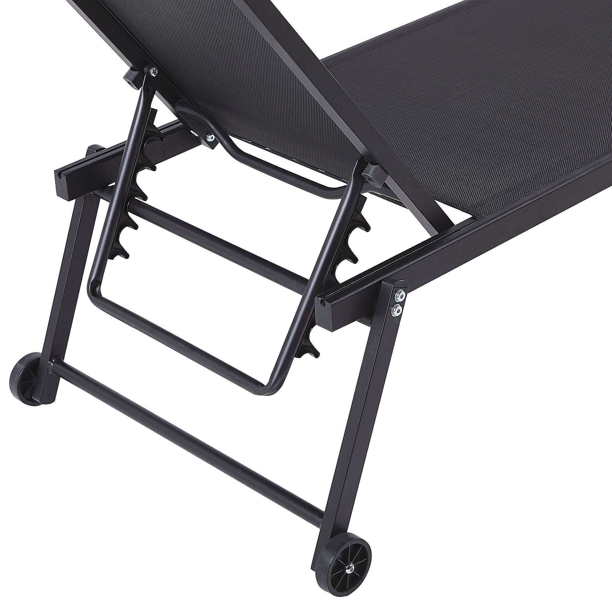 Beliani - Chaise longue Aluminium Noir PORTOFINO - Beliani - Imagen 5