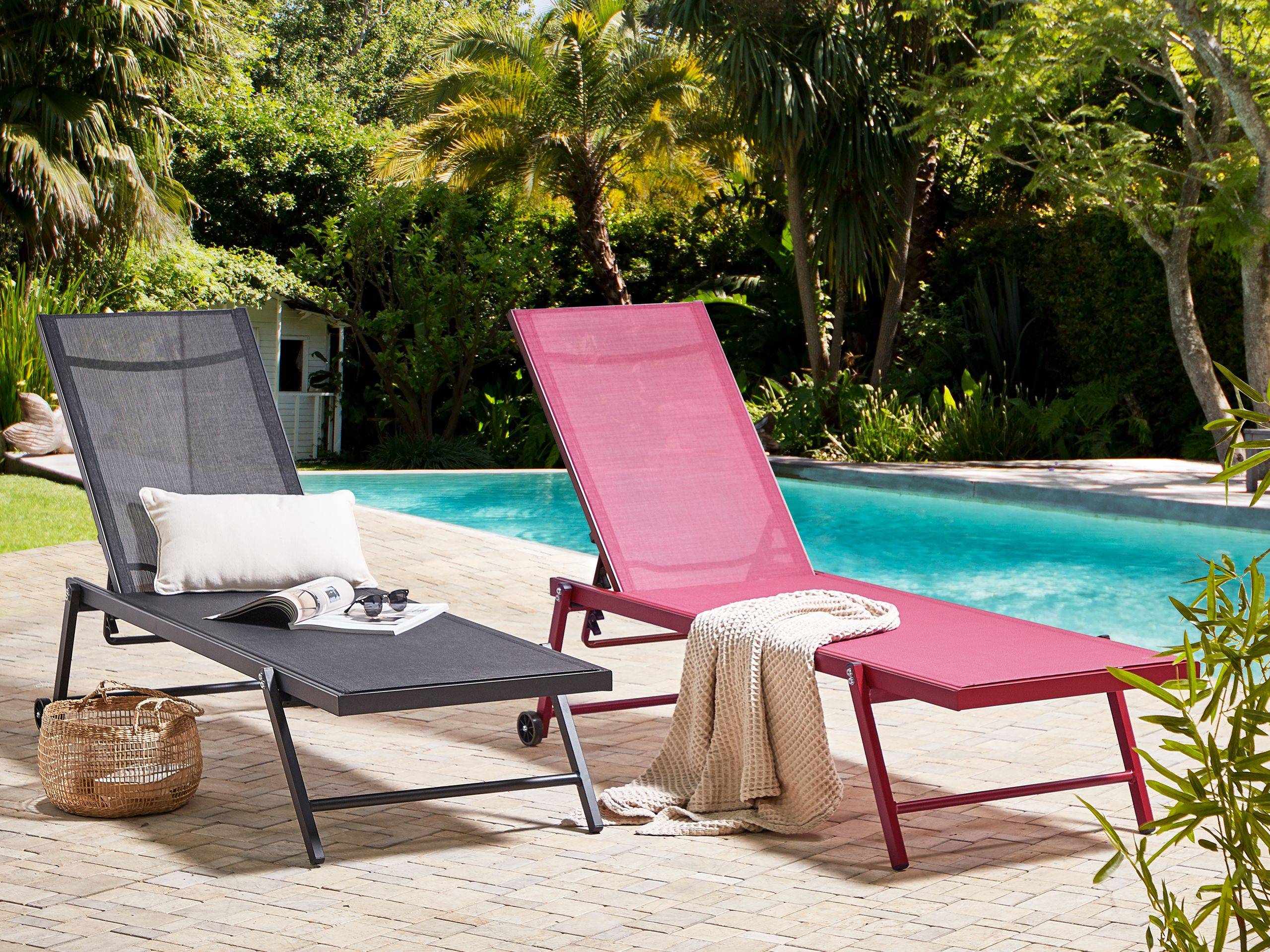 Beliani - Chaise longue Aluminium Noir PORTOFINO - Beliani - Imagen 1