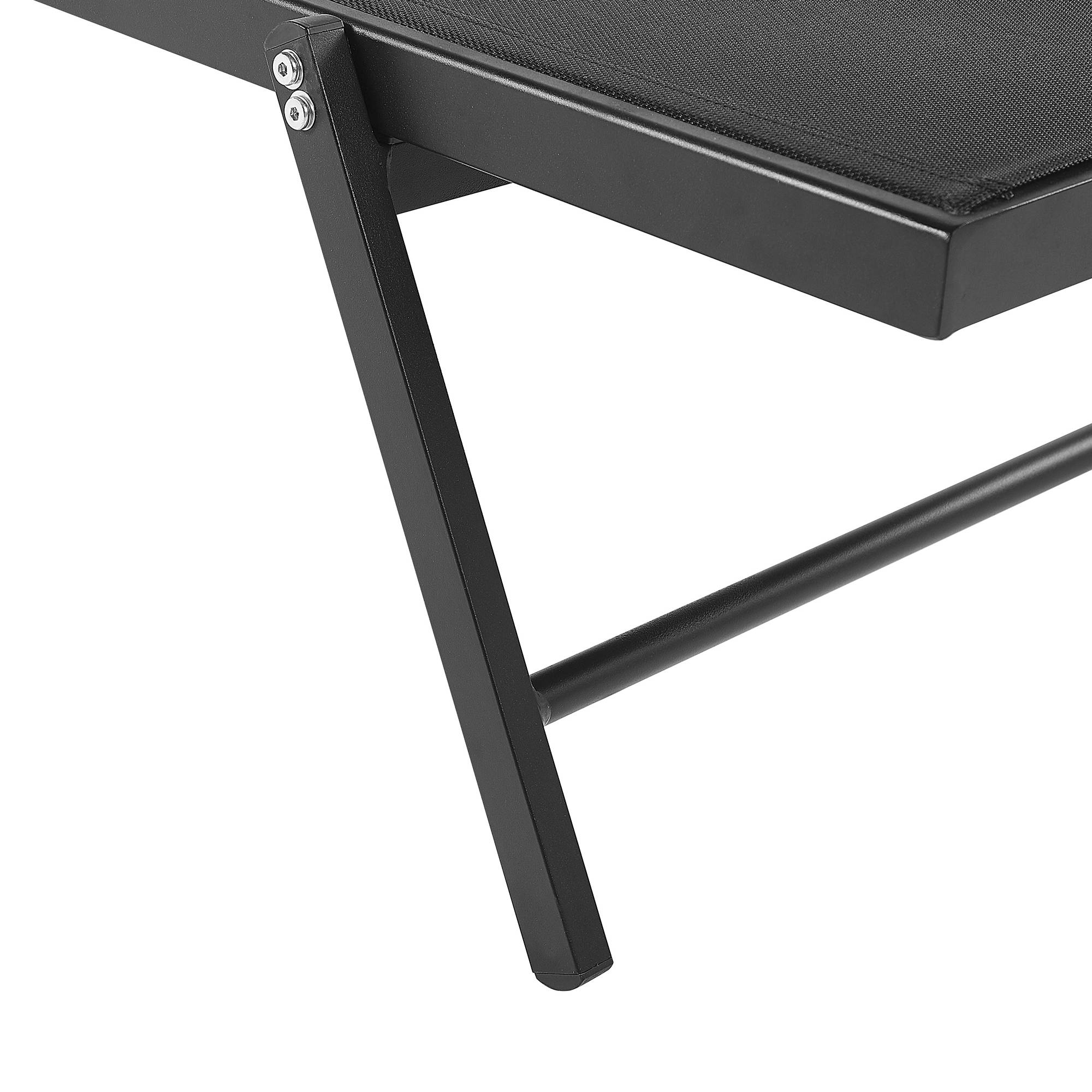 Beliani - Chaise longue Aluminium Noir PORTOFINO - Beliani - Imagen 6