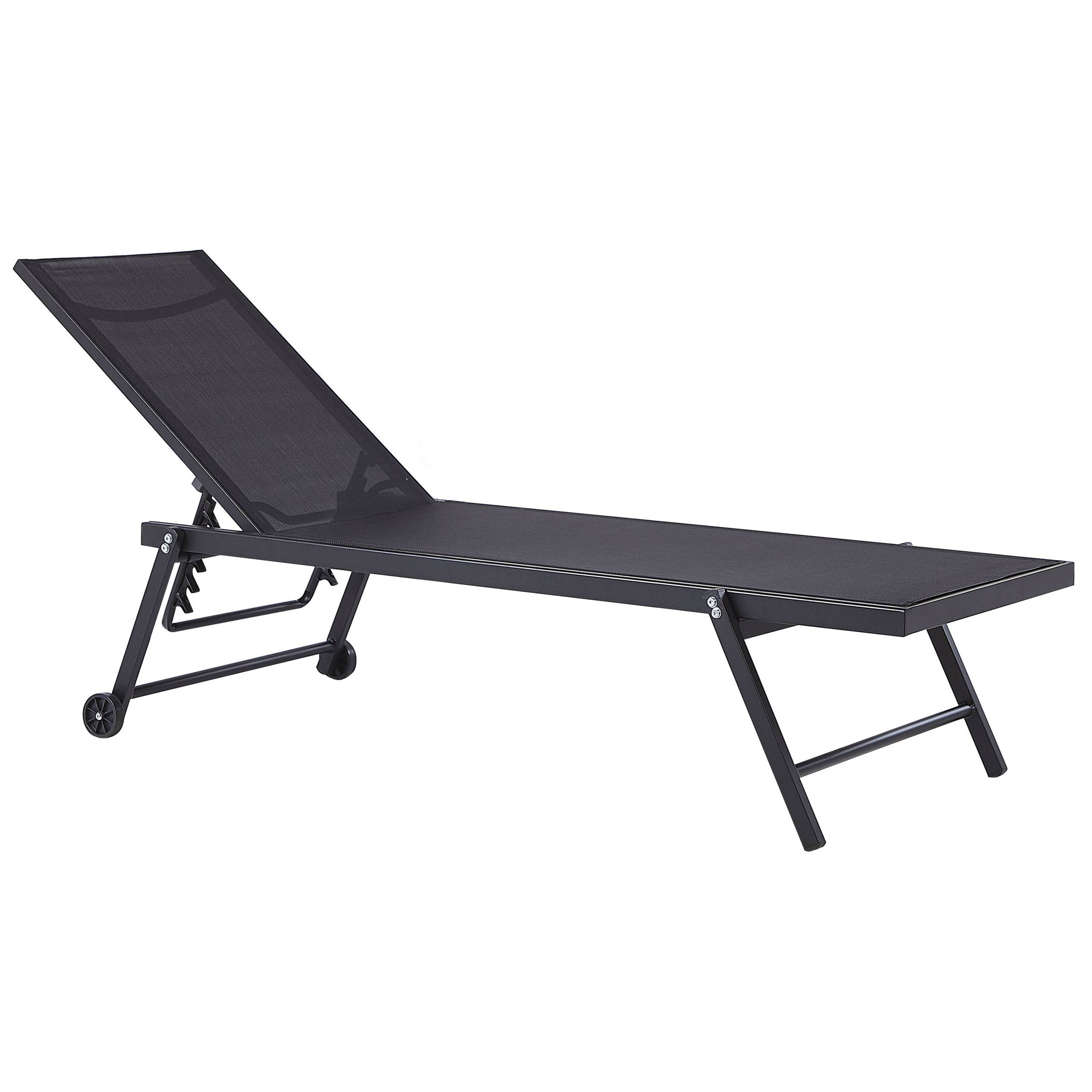 Beliani - Chaise longue Aluminium Noir PORTOFINO - Beliani - Imagen 2