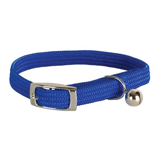 Collier nylon simple chromé chat bleu DOOGY FASHION