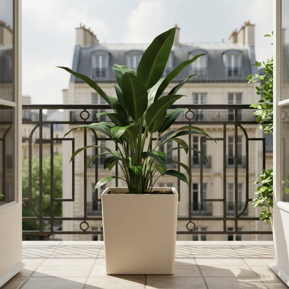 Pot de fleurs carré cubio h 50 cm-plast'up rotomoulage - Image 3
