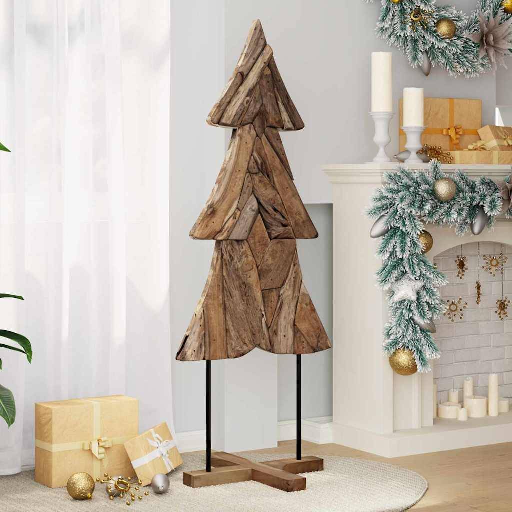 Arbre de Noël design en bois de teck massif pour décoration intérieure 150 cm – ComfortXL Outdoor Living - Image 3