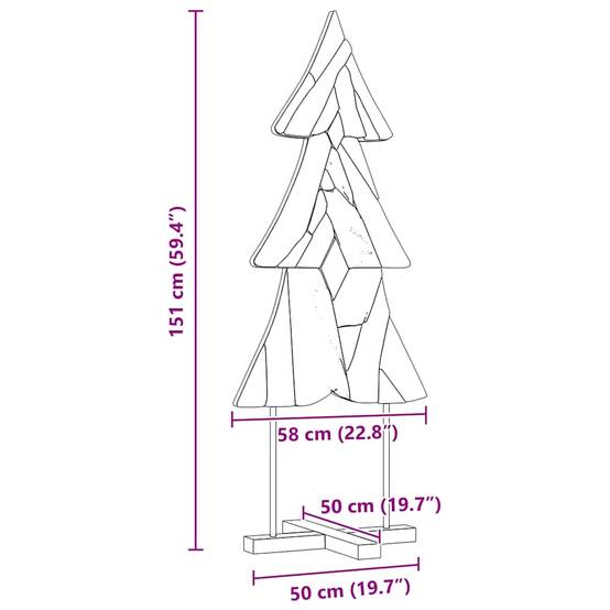 Arbre de Noël design en bois de teck massif pour décoration intérieure 150 cm – ComfortXL Outdoor Living - Image 10