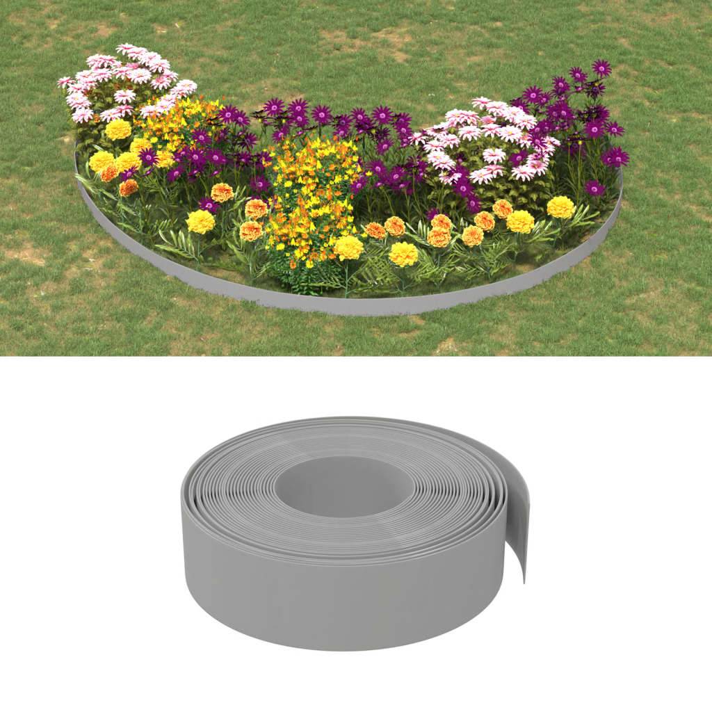 Bordure paysage polyéthylène aménagement extérieur démarcation 10mx15cm gris - ComfortXL Outdoor Living - Image 1