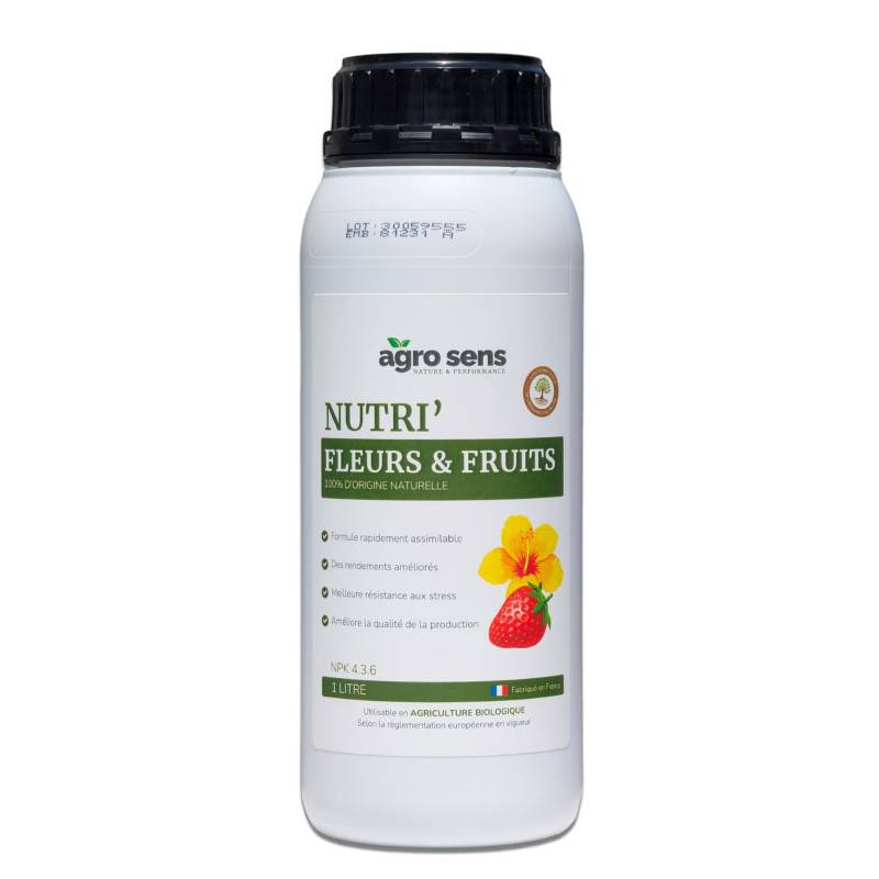 Nutri Fleurs et Fruits - Engrais liquide pour floraison et fructification - 1 litre (500 litres de préparation) - Image 1