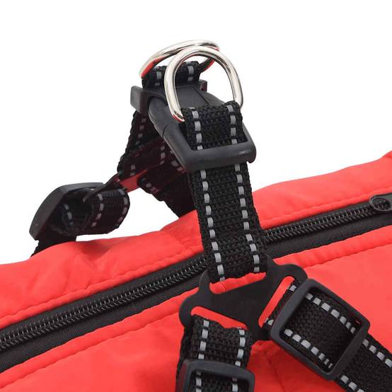 Manteau Chien Hiver Harnais Intégré Polaire Étanche Chaud 3XL Rouge - ComfortXL Outdoor Living - Image 8