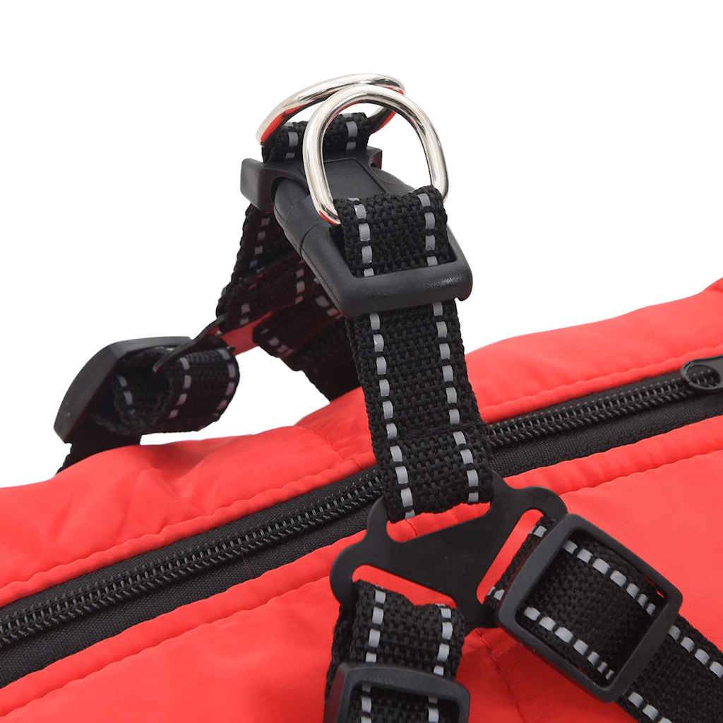 Manteau Chien Hiver Harnais Intégré Polaire Étanche Chaud 3XL Rouge - ComfortXL Outdoor Living - Image 8