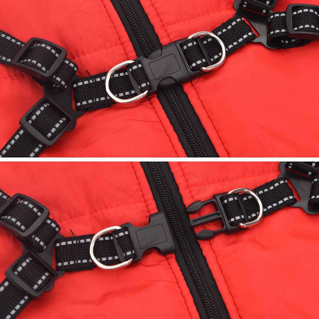 Manteau Chien Hiver Harnais Intégré Polaire Étanche Chaud 3XL Rouge - ComfortXL Outdoor Living - Image 6