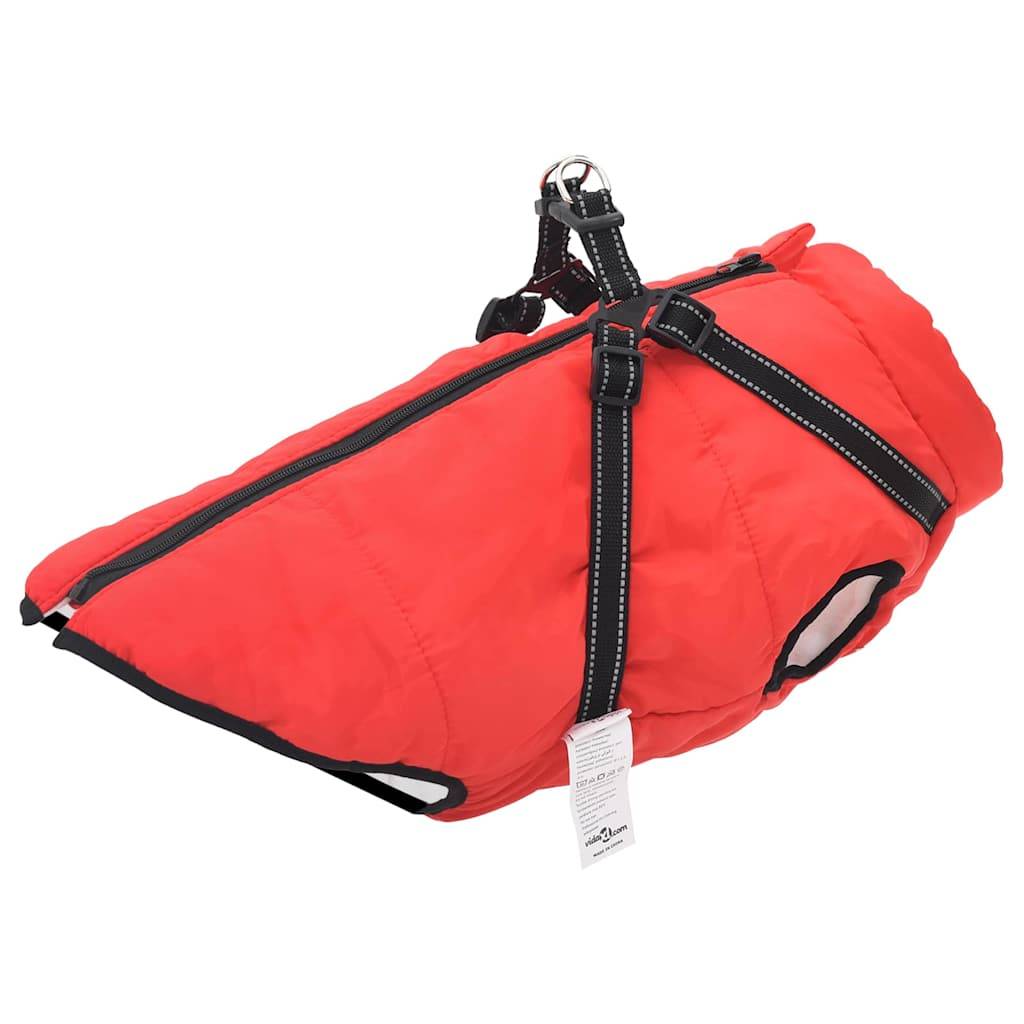Manteau Chien Hiver Harnais Intégré Polaire Étanche Chaud 3XL Rouge - ComfortXL Outdoor Living - Image 1