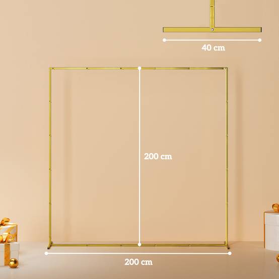 Arche de mariage métal extérieur support décoratif plantes événements 200x40x200cm or - ComfortXL Outdoor Living - Image 5