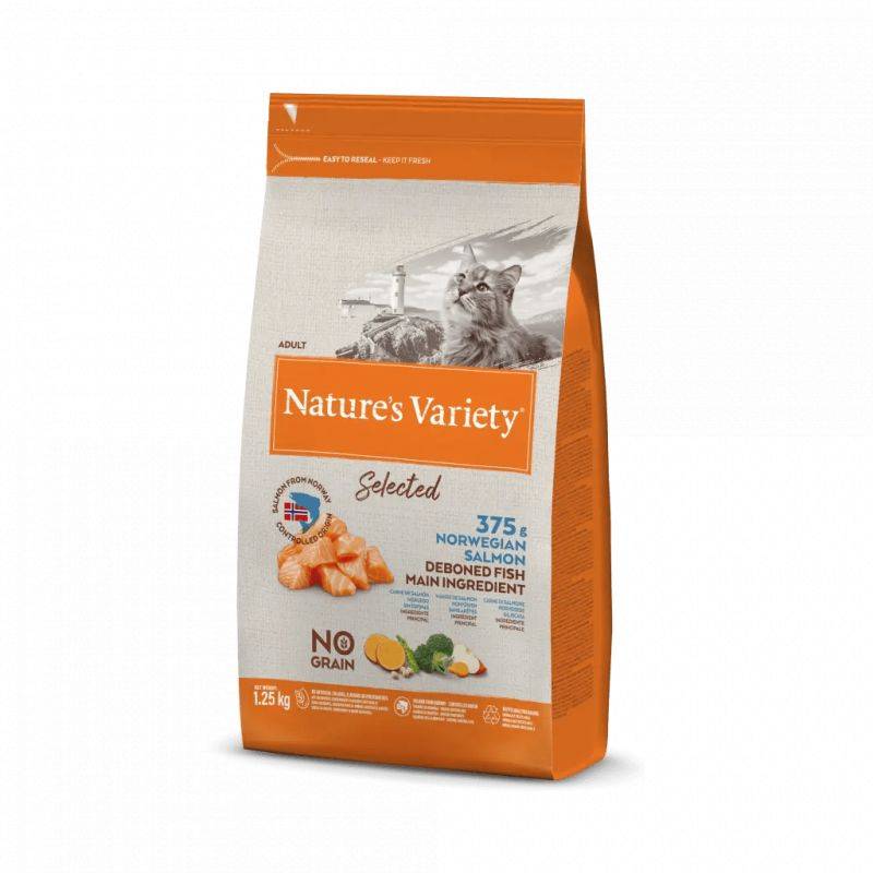 CROQUETTE CHAT - SELECTED SAUMON - NATURE'S VARIETY 1,25 kg - Imagen 1