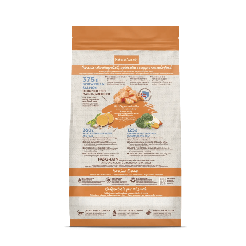 CROQUETTE CHAT - SELECTED SAUMON - NATURE'S VARIETY 1,25 kg - Imagen 2