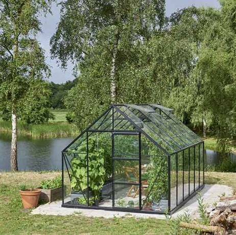 Halls - Serre de jardin Universal en verre horticole avec base 9.9m², Couleur Aluminium - Imagen 6