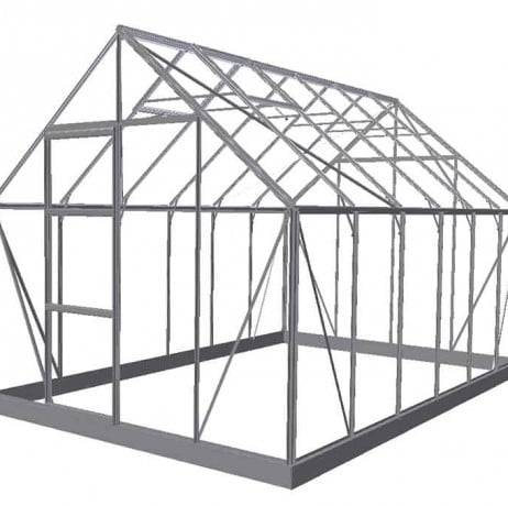 Halls - Serre de jardin Universal en verre horticole avec base 9.9m², Couleur Aluminium - Imagen 1