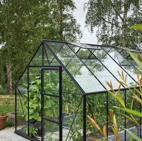 Halls - Serre de jardin Universal en verre horticole avec base 9.9m², Couleur Aluminium - Imagen 7