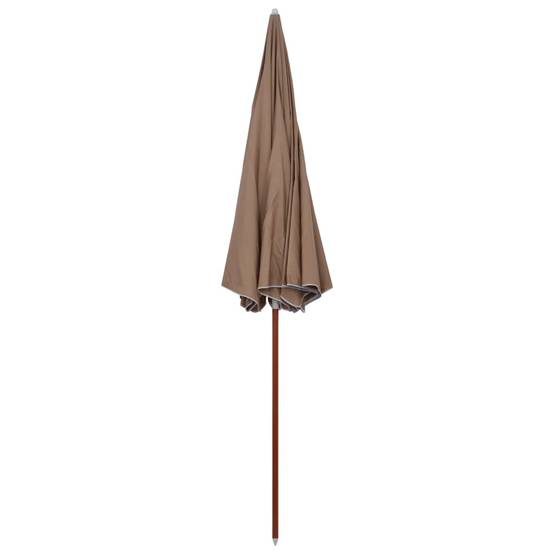 Parasol de jardin mât acier 300 cm Taupe - PANGIVO - Image 2