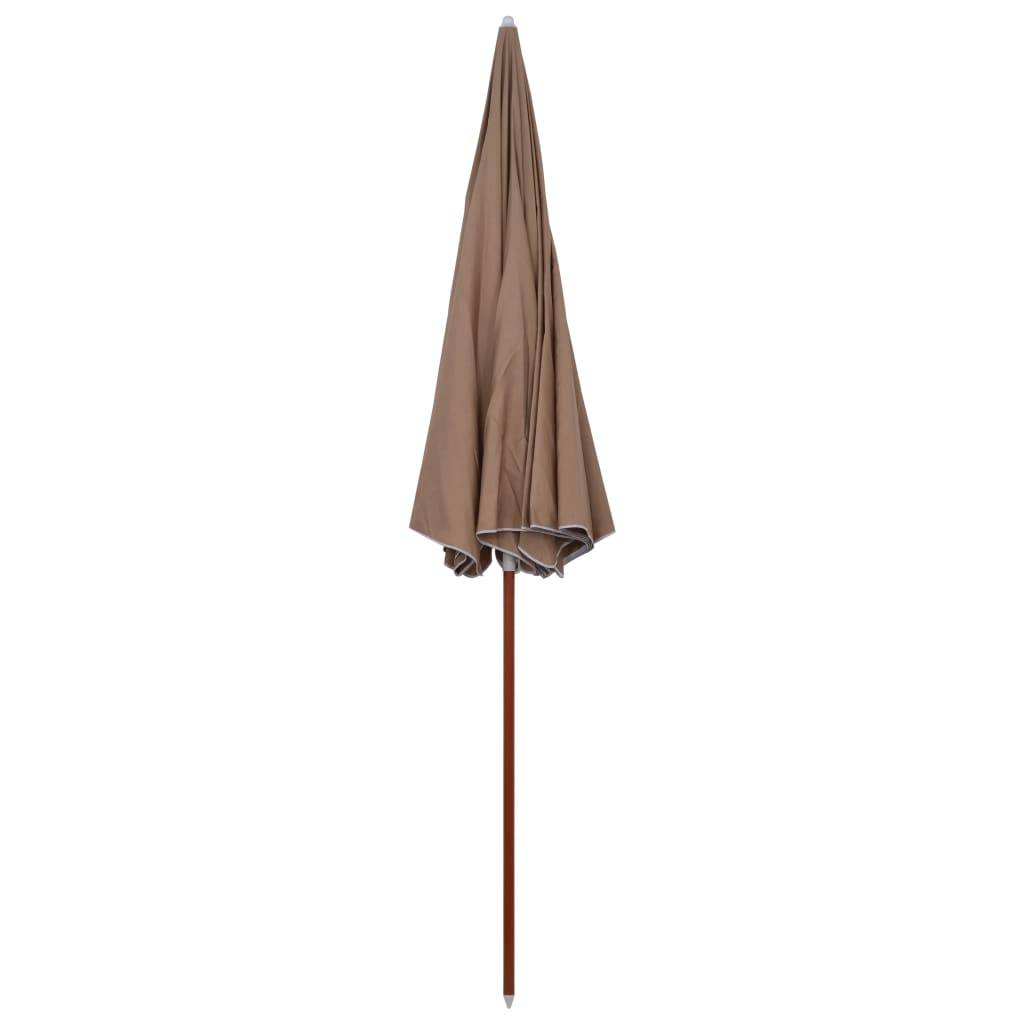 Parasol de jardin mât acier 300 cm Taupe - PANGIVO - Image 2