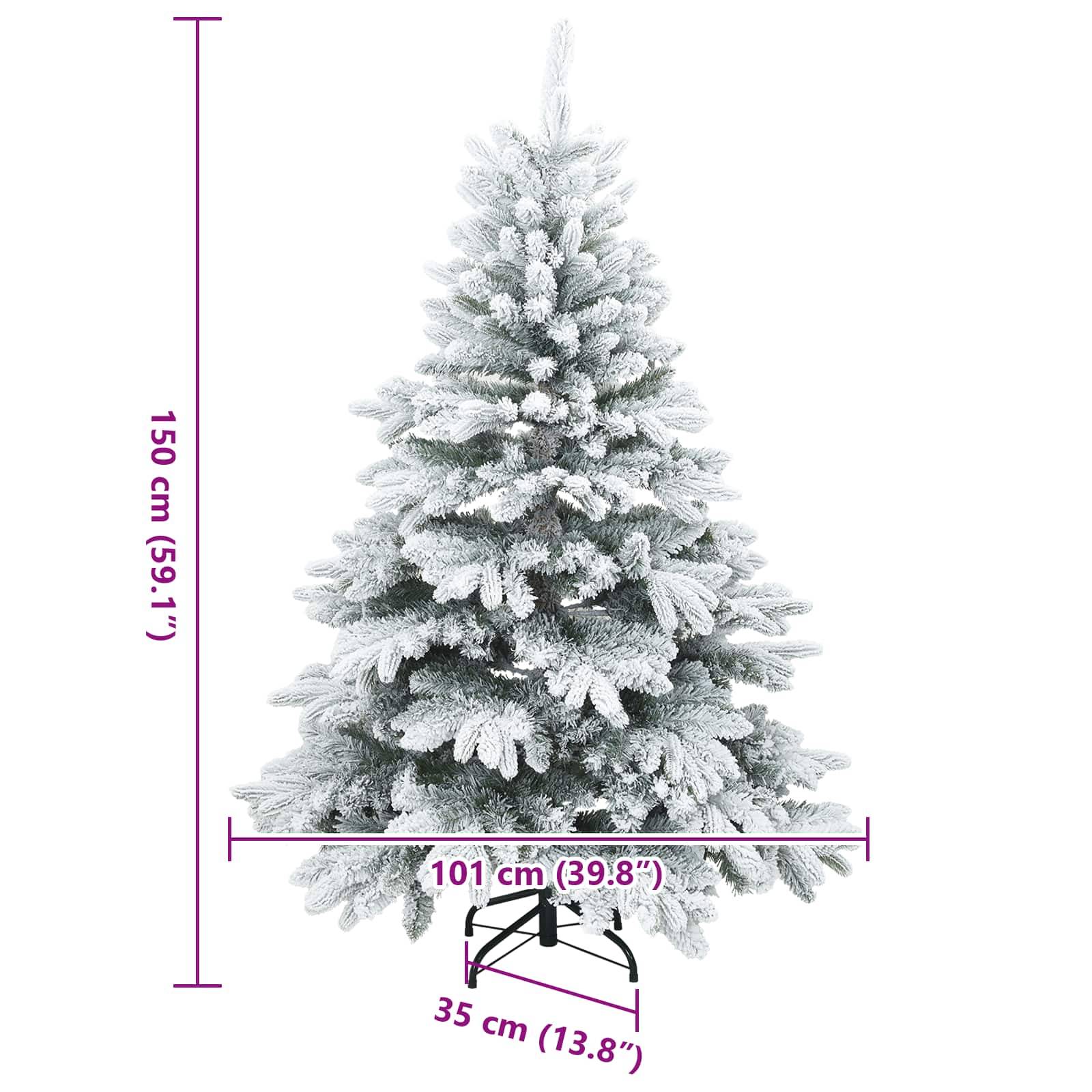 Sapin de Noël | Arbre de Noël artificiel à branches pliantes, duveteux de neige Maison Chic - Image 9