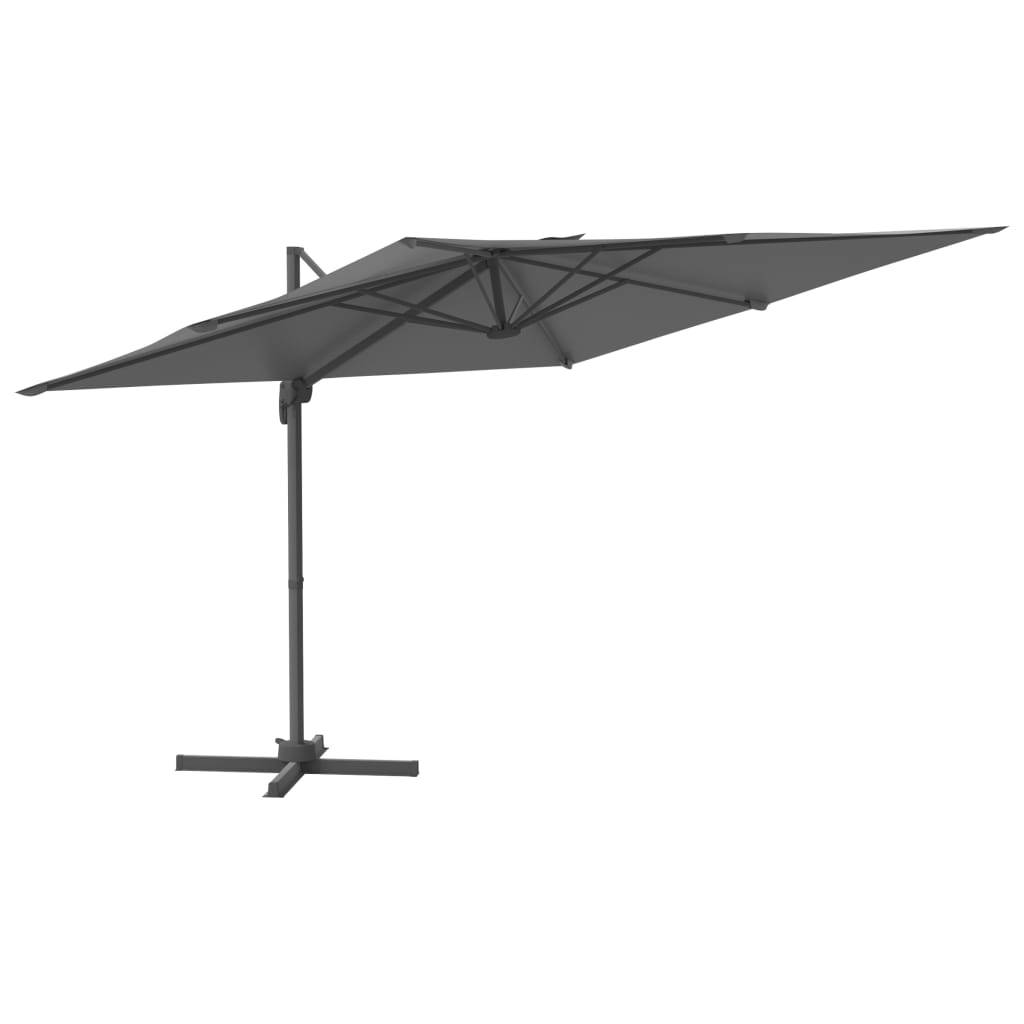 Helloshop26 - Parasol meuble de jardin déporté avec mât en aluminium 400 x 300 cm anthracite - Imagen 1