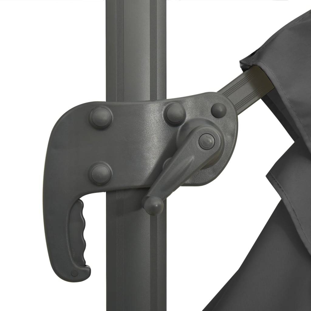Helloshop26 - Parasol meuble de jardin déporté avec mât en aluminium 400 x 300 cm anthracite - Imagen 7
