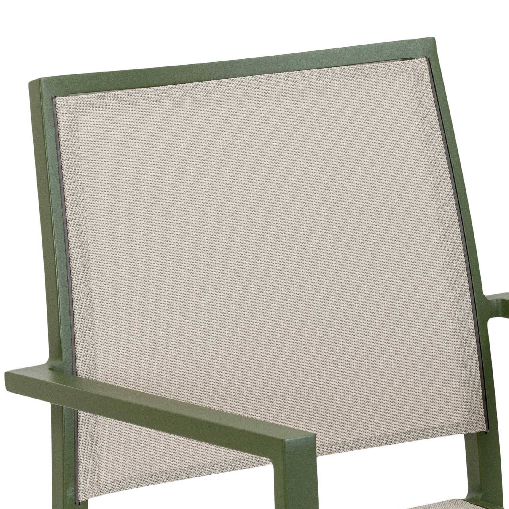 Fauteuil empilable à accoudoir - JARDILINE - Aluminium/Métal - Kaki - Imagen 2