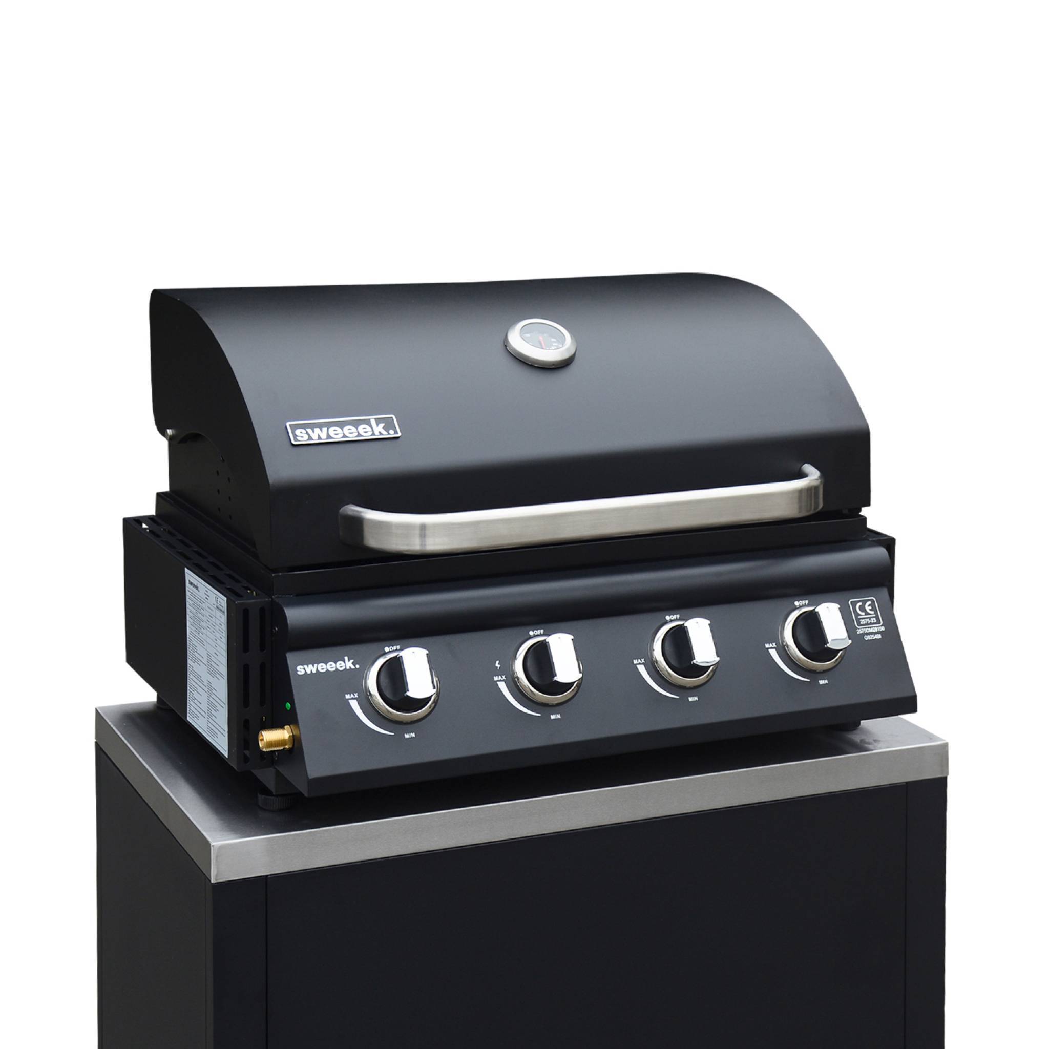 sweeek - Barbecue à gaz avec 4 brûleurs à poser avec récupérateur de graisse | sweeek - Image 2