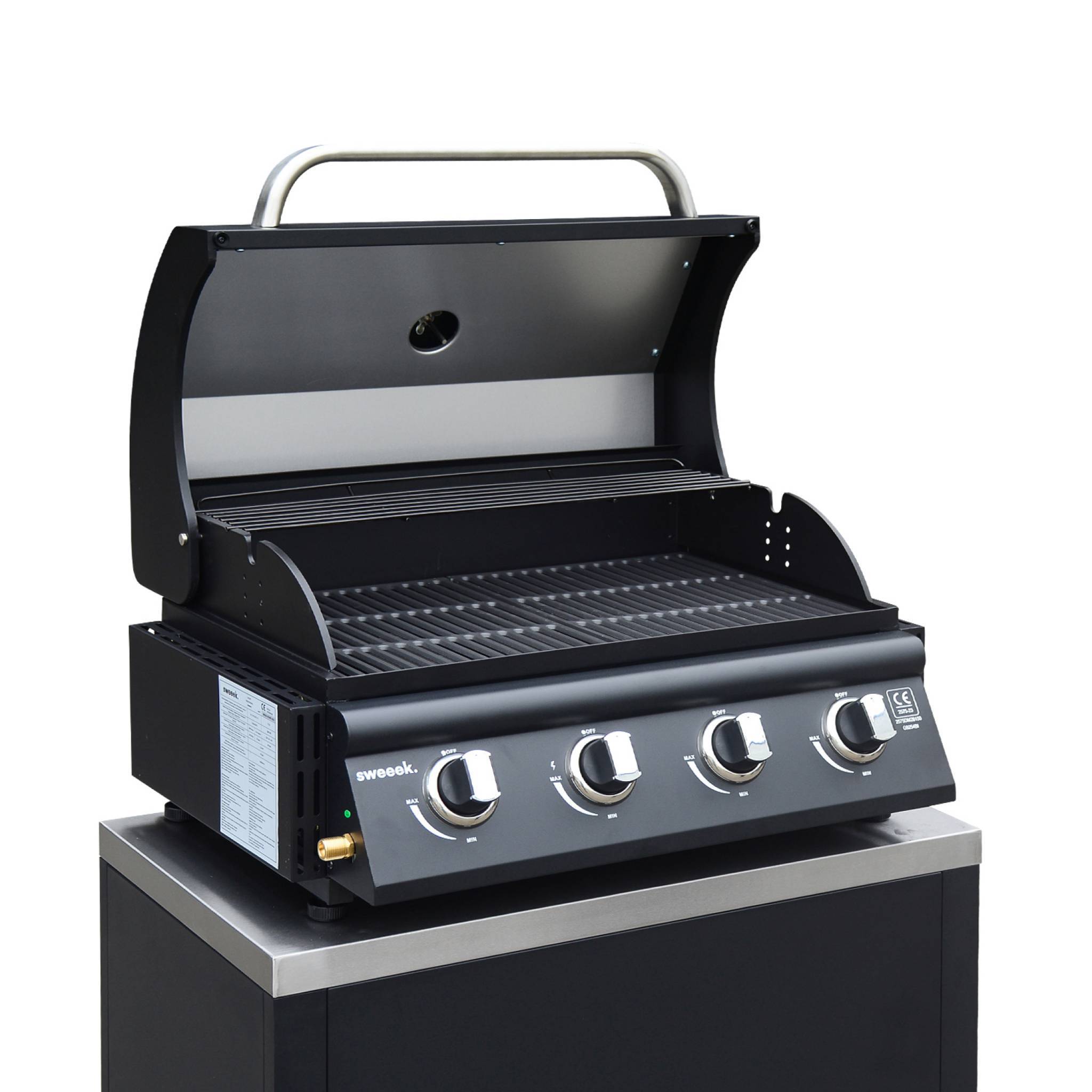 sweeek - Barbecue à gaz avec 4 brûleurs à poser avec récupérateur de graisse | sweeek - Image 6