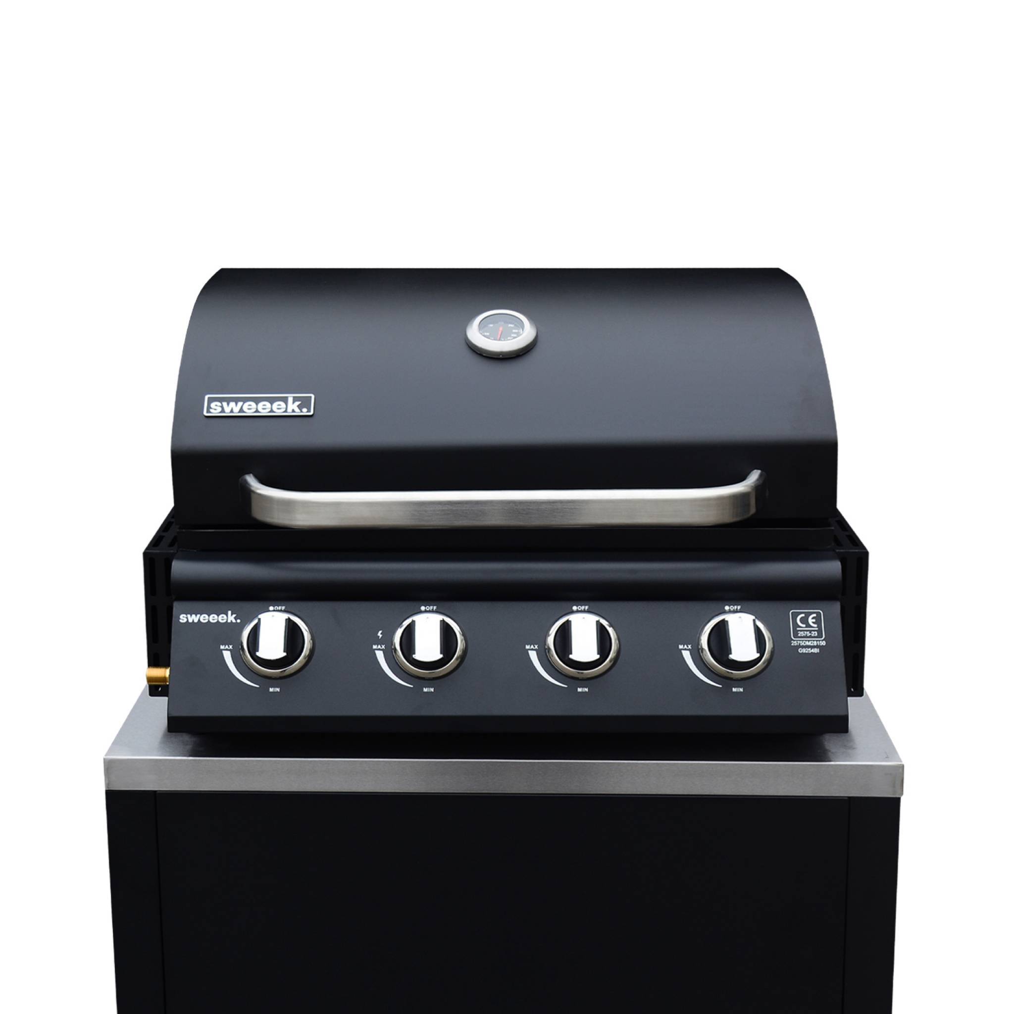 sweeek - Barbecue à gaz avec 4 brûleurs à poser avec récupérateur de graisse | sweeek - Image 5