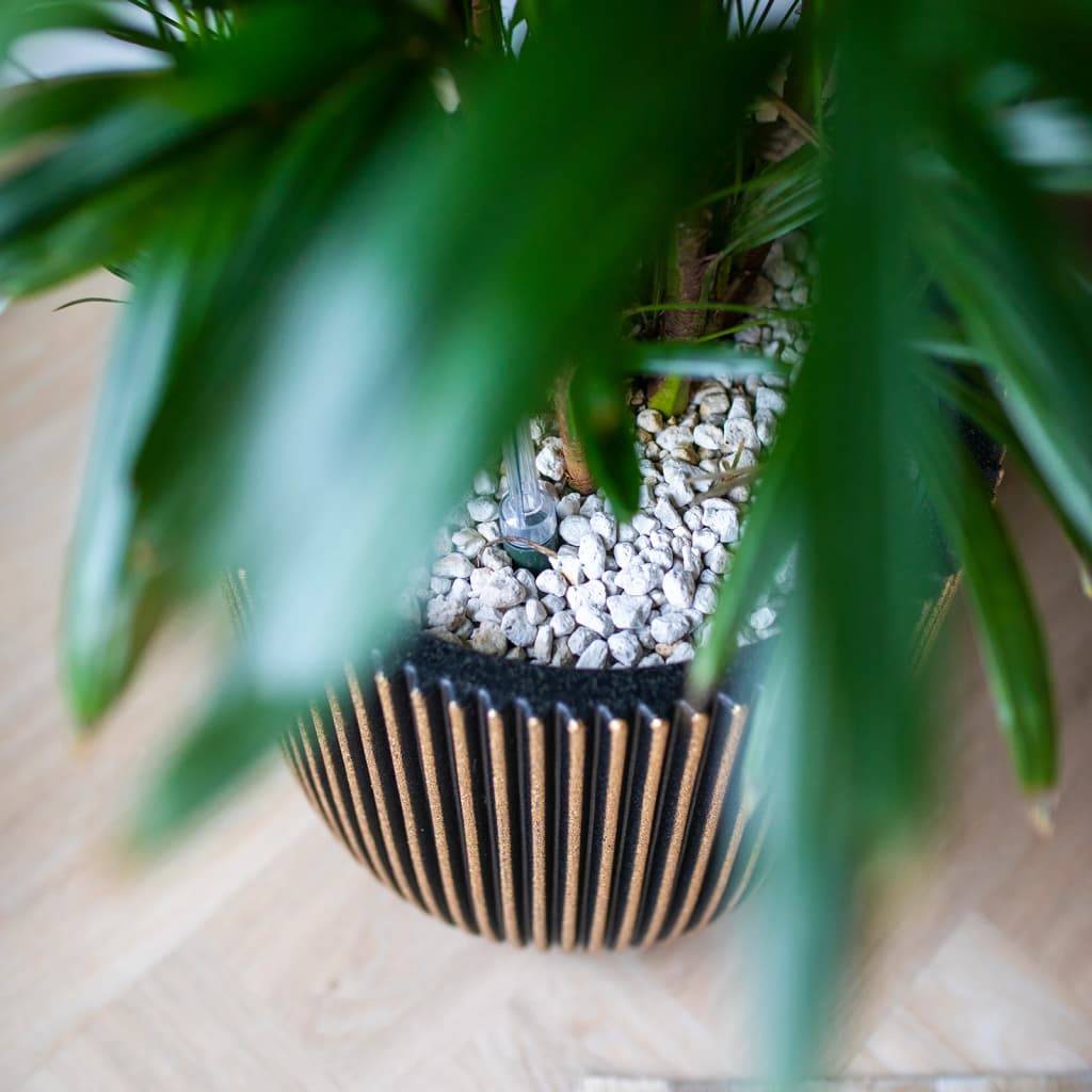 Maison Chic - Jardinière - Pot De Fleurs - Bac à Fleurs Groove 43x41 cm noir et doré - Imagen 4