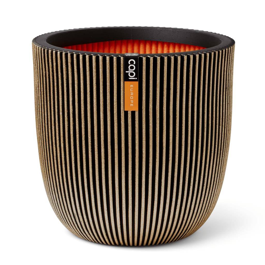 Maison Chic - Jardinière - Pot De Fleurs - Bac à Fleurs Groove 43x41 cm noir et doré - Imagen 1
