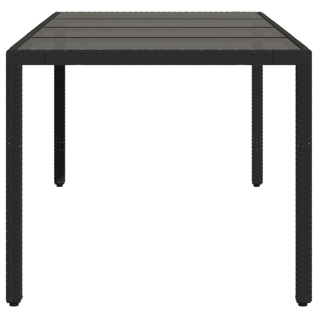 PANGIVO - Table de jardin résine tressée verre trempé noir 190 x 90 x 75 cm, Poids :29.6kg - PANGIVO - Image 5