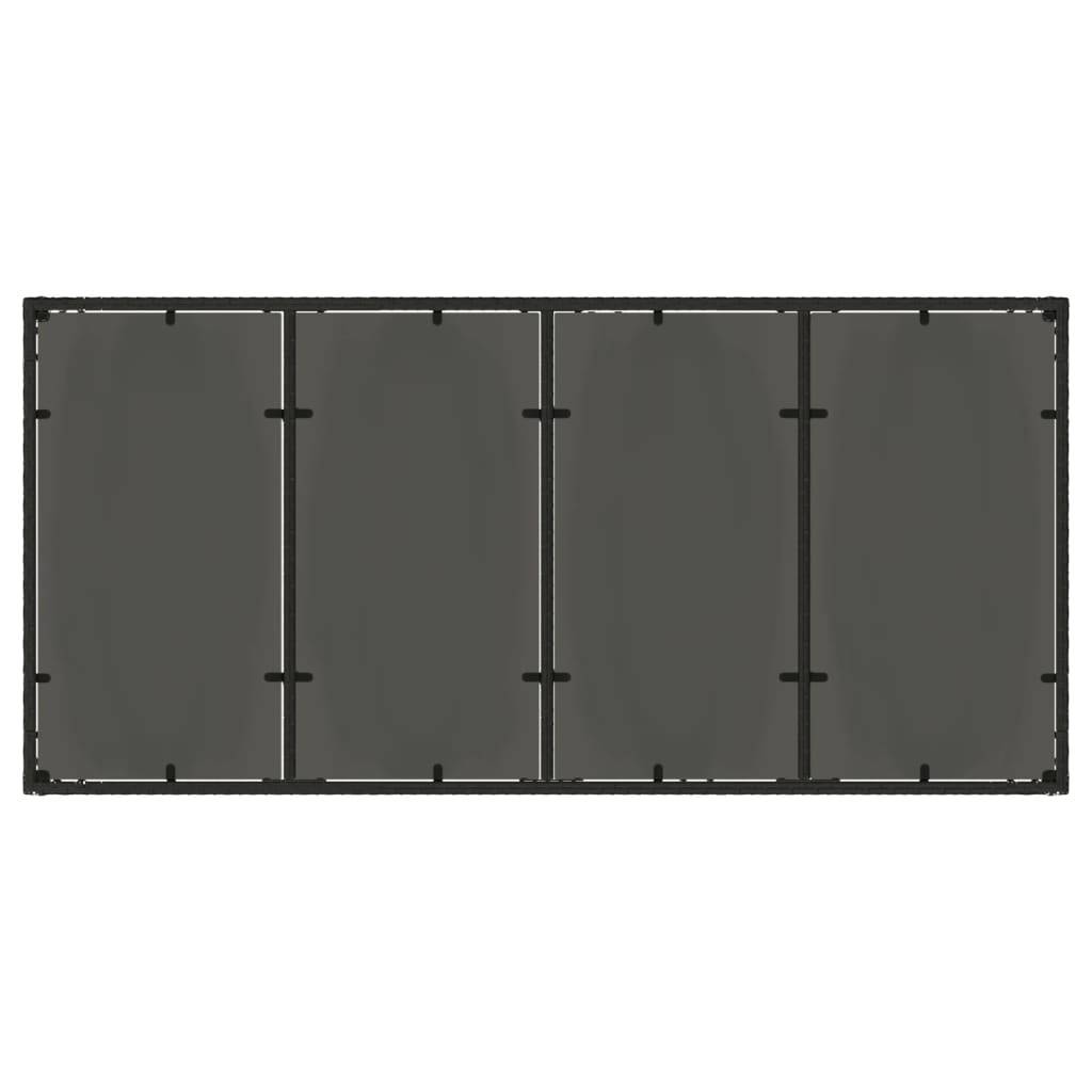 PANGIVO - Table de jardin résine tressée verre trempé noir 190 x 90 x 75 cm, Poids :29.6kg - PANGIVO - Image 7