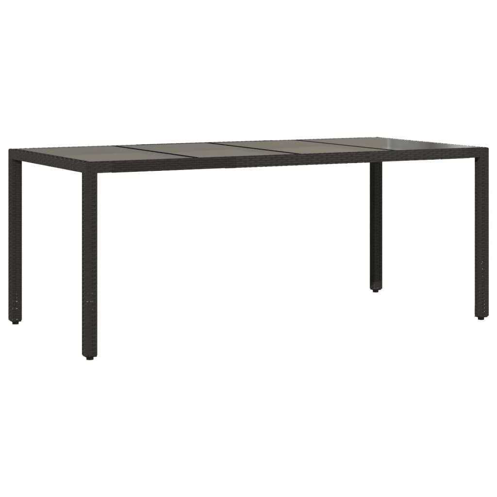 PANGIVO - Table de jardin résine tressée verre trempé noir 190 x 90 x 75 cm, Poids :29.6kg - PANGIVO - Image 6