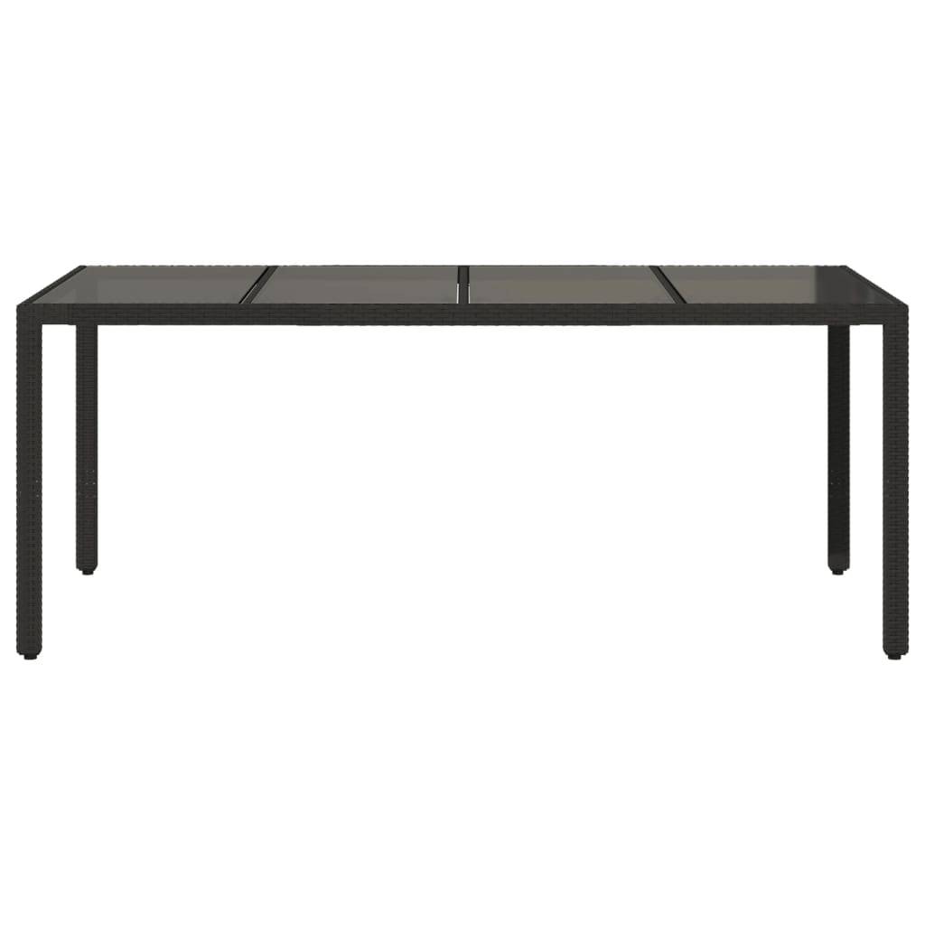 PANGIVO - Table de jardin résine tressée verre trempé noir 190 x 90 x 75 cm, Poids :29.6kg - PANGIVO - Image 4