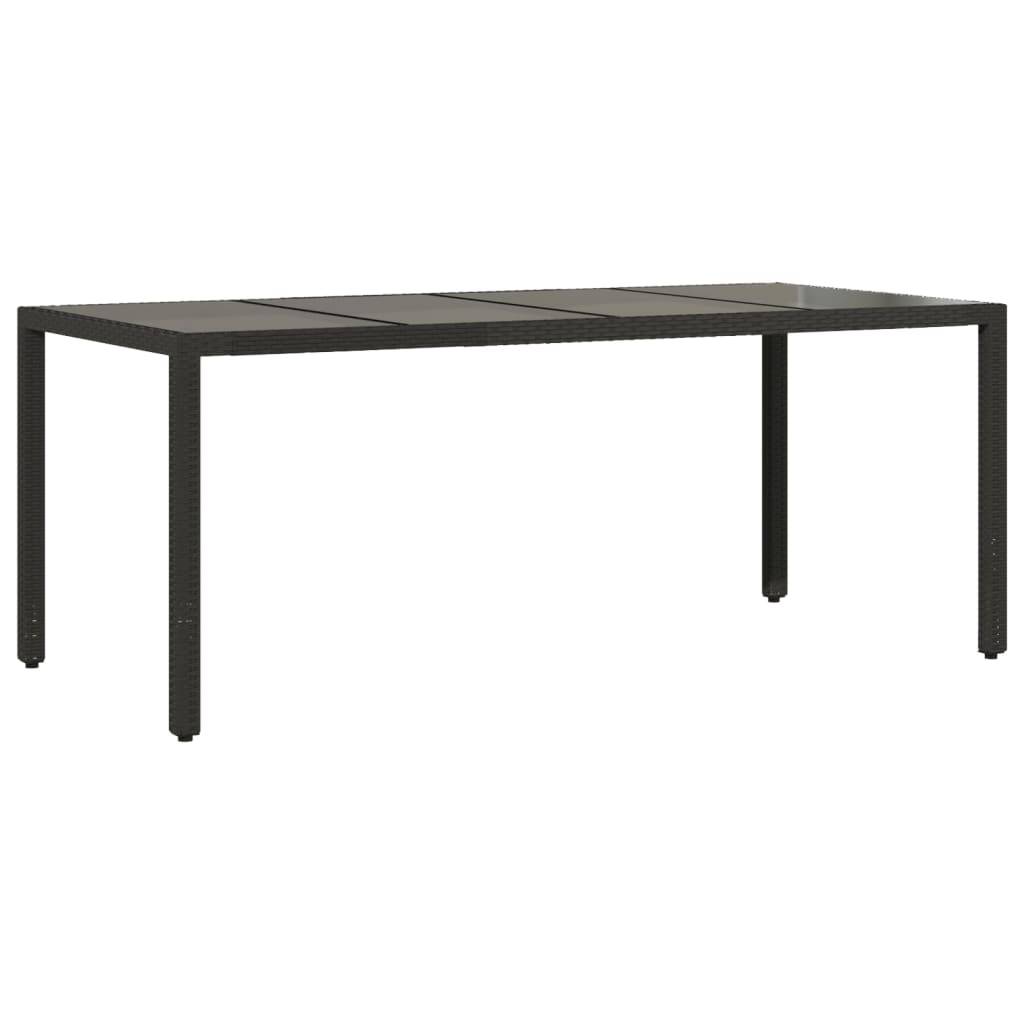 PANGIVO - Table de jardin résine tressée verre trempé noir 190 x 90 x 75 cm, Poids :29.6kg - PANGIVO - Image 2