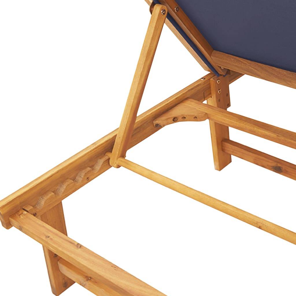 Maison Chic - Lot de 2 Bain de soleil - Transats - Chaises longues bleu bois d'acacia solide et textilène - MEUBLE PRO - Image 5