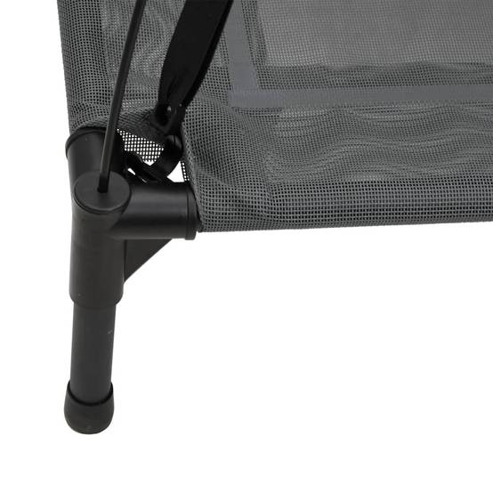 Lit de Camp pour Chien avec Auvent Amovible Acier et Tissu Anthracite 71x64cm – ComfortXL Pet Living - Image 7