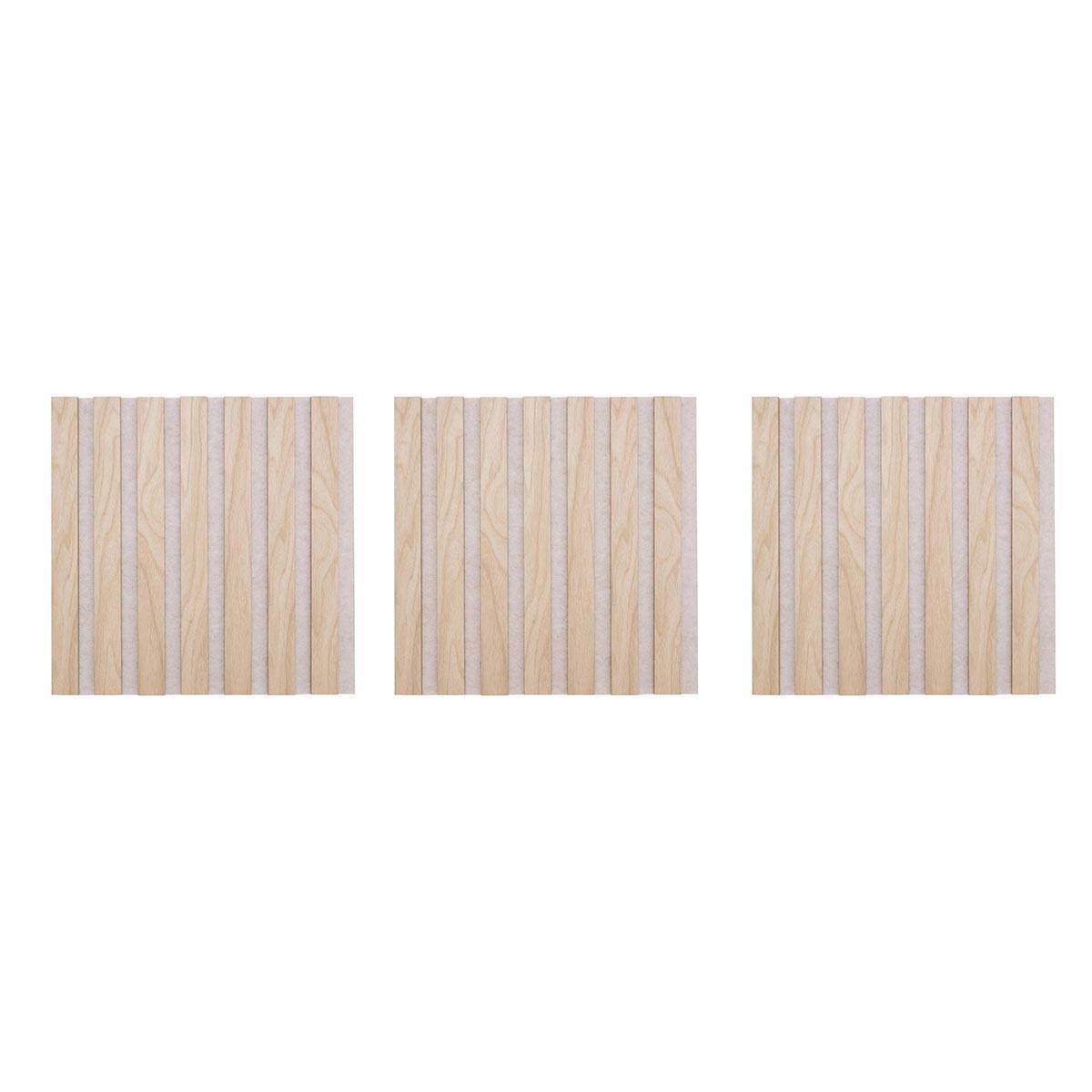 Lot de 3 Panneaux Déco "Colva" 30x30cm Beige - Image 1