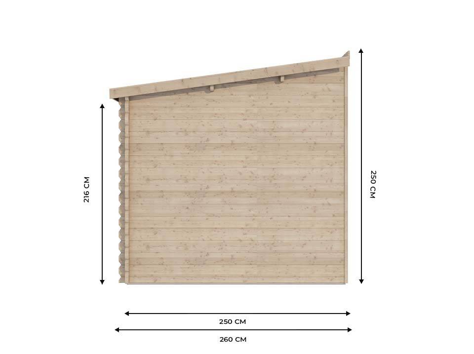 Abri de Jardin Bois Adossable 9m² - 250 x 360 cm - Epaisseur Murs : 28mm - Cabanon de Jardin - ADOSS 9 - Image 4