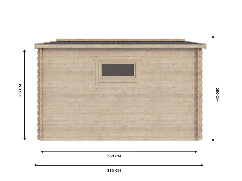 Abri de Jardin Bois Adossable 9m² - 250 x 360 cm - Epaisseur Murs : 28mm - Cabanon de Jardin - ADOSS 9 - Image 3