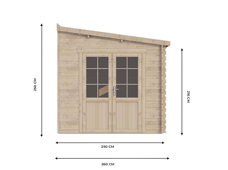 Abri de Jardin Bois Adossable 9m² - 250 x 360 cm - Epaisseur Murs : 28mm - Cabanon de Jardin - ADOSS 9 - Image 2