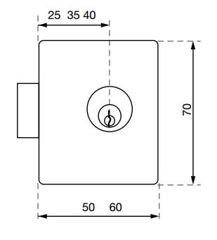 Serrure 5303 axe 25 mm VACHETTE - Droite - 11710000 - Imagen 2