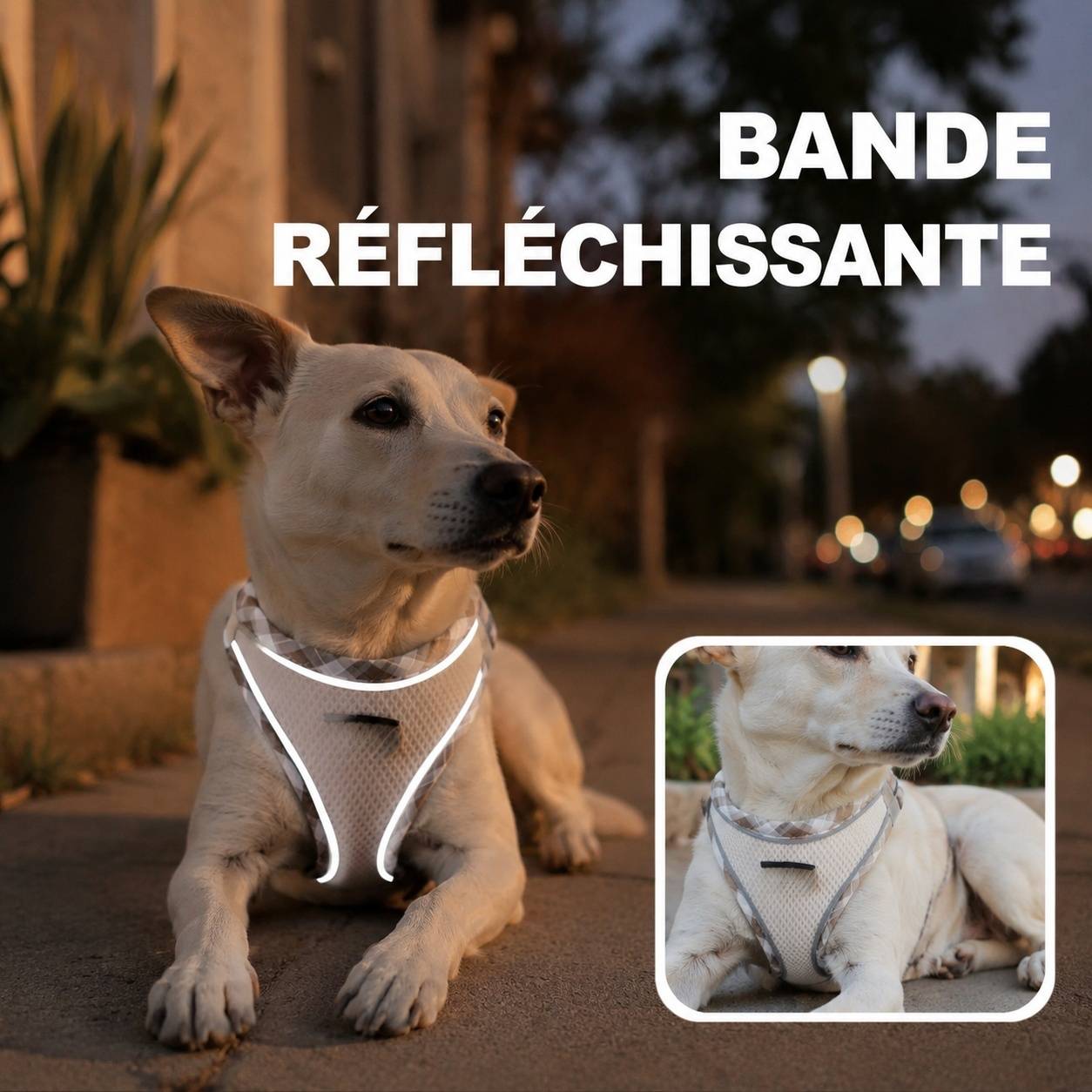 Ensemble Harnais et Laisse pour Chien Réfléchissant Respirant Rembourré Anti Traction - Image 5