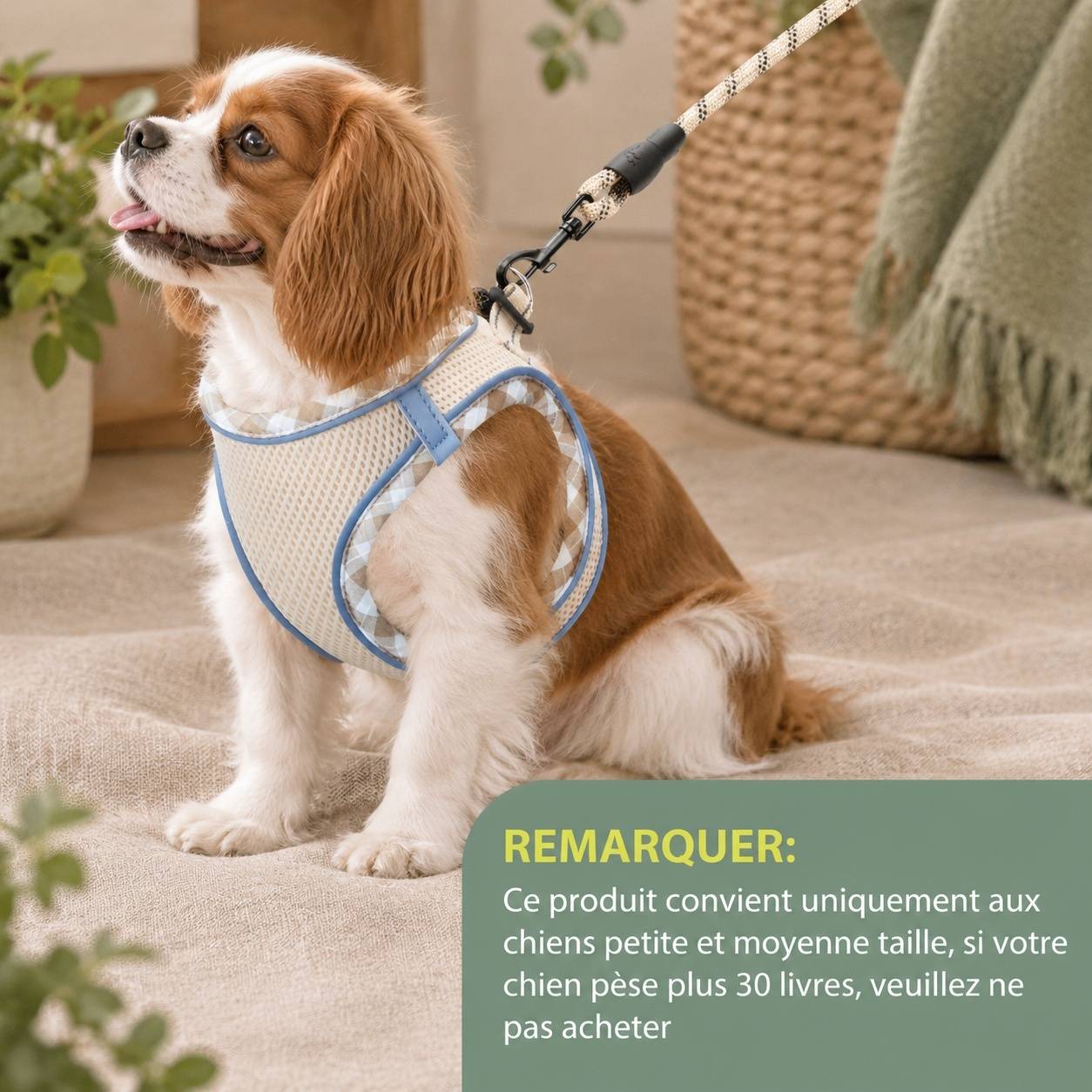Ensemble Harnais et Laisse pour Chien Réfléchissant Respirant Rembourré Anti Traction - Image 4