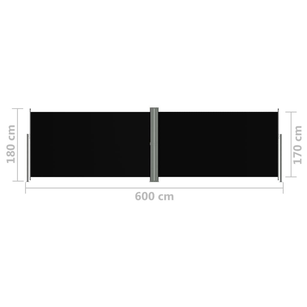 Helloshop26 - Auvent latéral rétractable 180 x 600 cm noir - Imagen 6