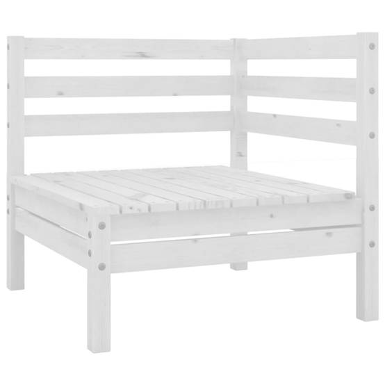 Salon d'Angle de Jardin Style Palette en Bois de Pin 3 Pièces avec Table Basse Blanc – ComfortXL Outdoor Living - Image 2